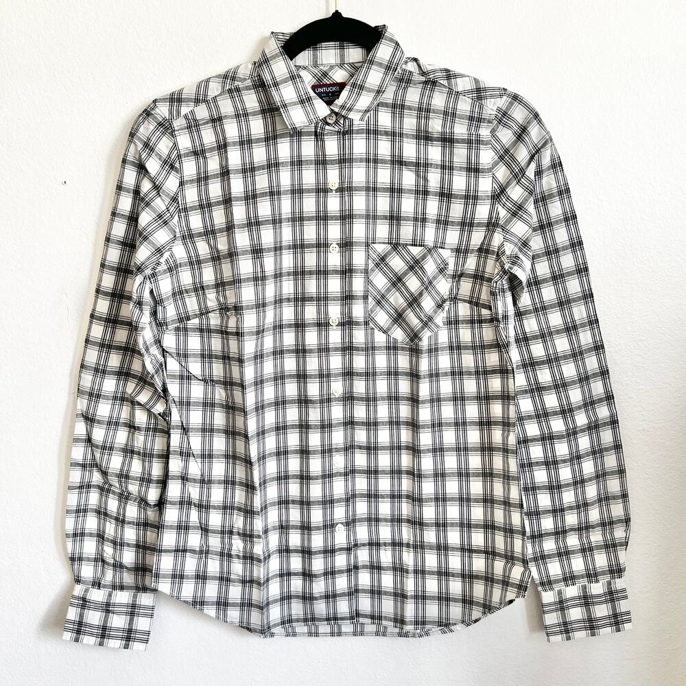 Untuckit Marina Size 0 NWT NEW Plaid Button Down Classic‎ Womens Preppy Classic